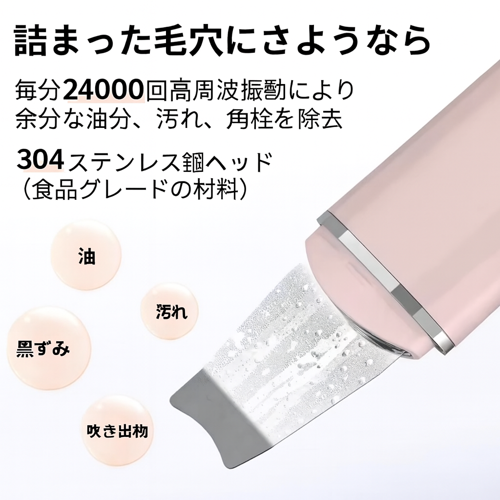 ANLAN 4in1 超音波スキンスクラバー – 毛穴洗浄・リフトアップ美顔器
