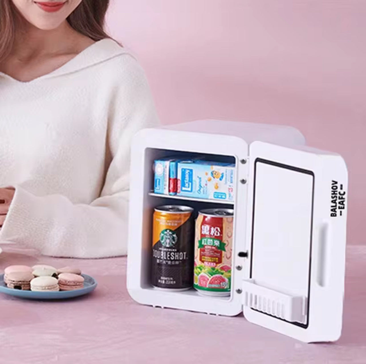 4Lミニ化粧品冷蔵庫|スキンケア用LEDミラー付き