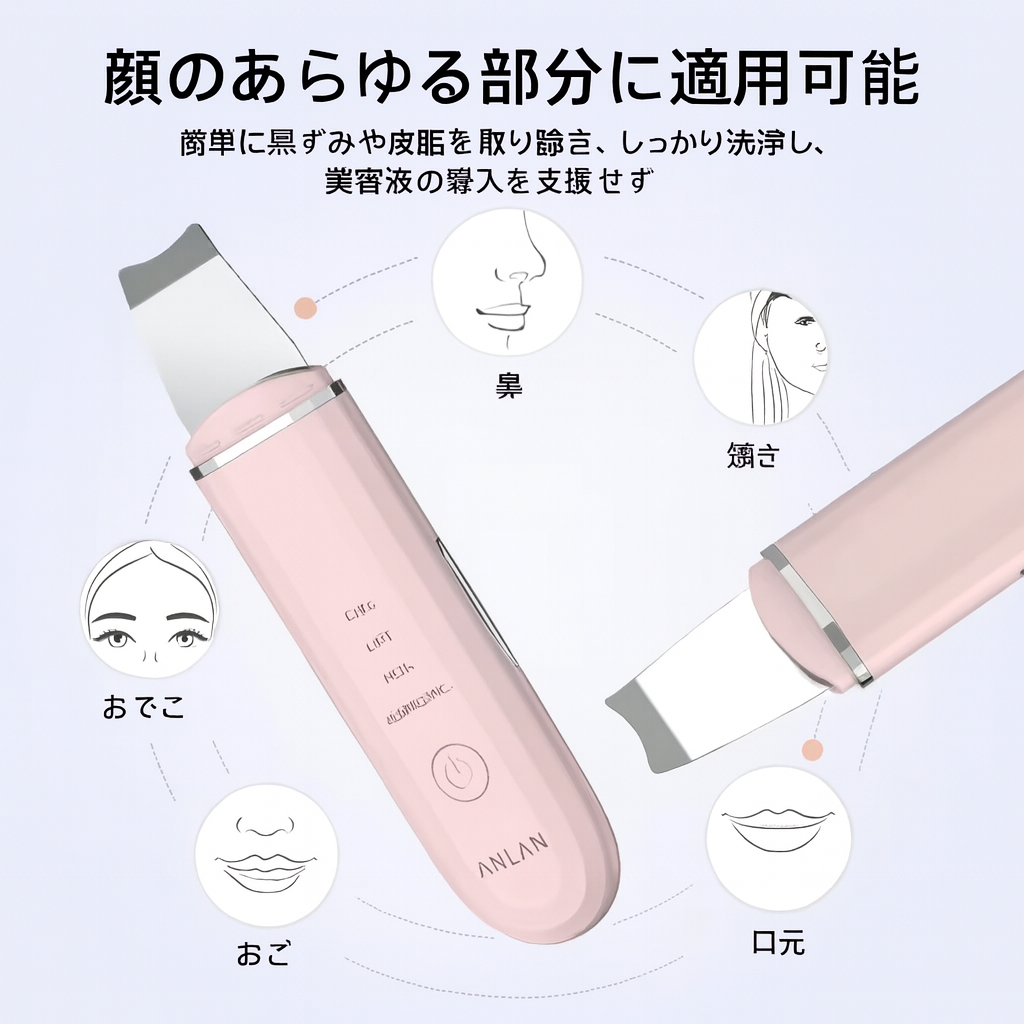ANLAN 4in1 超音波スキンスクラバー – 毛穴洗浄・リフトアップ美顔器