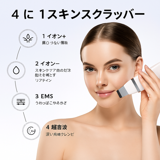 ANLAN 4in1 超音波スキンスクラバー – 毛穴洗浄・リフトアップ美顔器