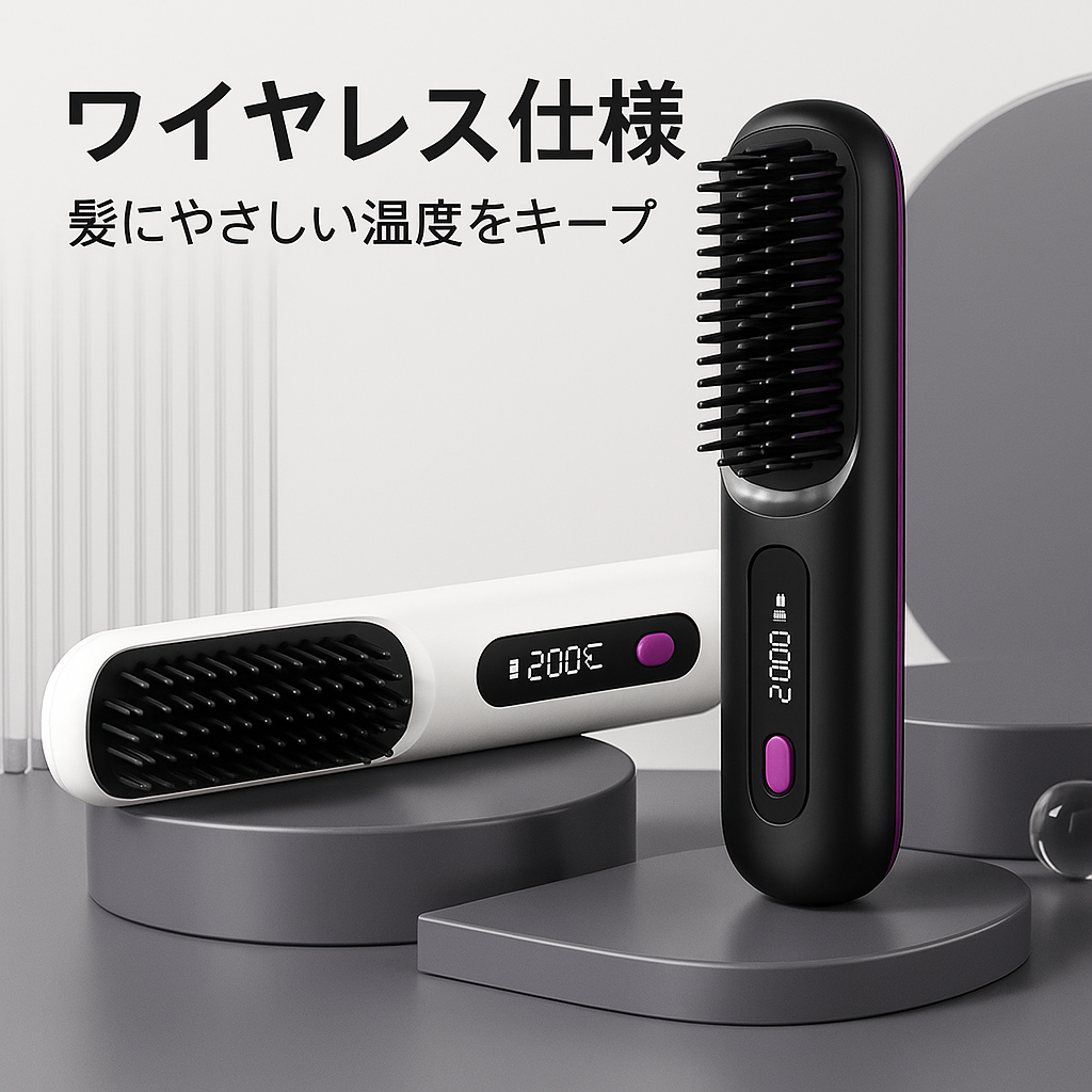 ワイヤレススマートブラシ｜20秒でサラツヤ髪